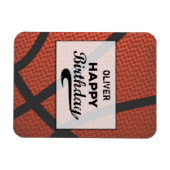 Aangepaste naam basketbal verjaardag grote Grunge Magneet (Horizontaal)
