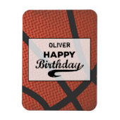 Aangepaste naam basketbal verjaardag grote Grunge Magneet (Verticaal)