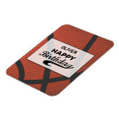 Aangepaste naam basketbal verjaardag grote Grunge Magneet (Linkerzijde)