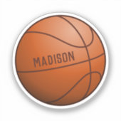 Aangepaste naam Basketball Ball Sticker (Voorkant)