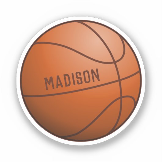 Aangepaste naam Basketball Ball Sticker (Voorkant)