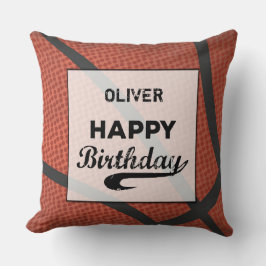 Aangepaste naam Basketball Birthday Large Grunge B Kussen