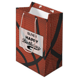 Aangepaste naam Basketball Birthday Large Grunge B Medium Cadeauzakje