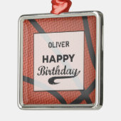 Aangepaste naam Basketball Birthday Large Grunge B Metalen Ornament (Links)