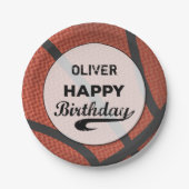 Aangepaste naam Basketball Birthday Large Grunge B Papieren Bordje (Voorkant)