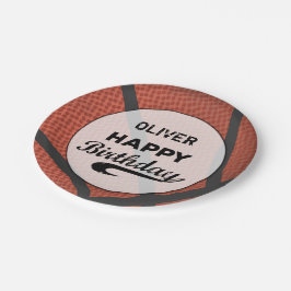 Aangepaste naam Basketball Birthday Large Grunge B Papieren Bordje