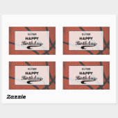 Aangepaste naam Basketball Birthday Large Grunge B Rechthoekige Sticker (Vel)