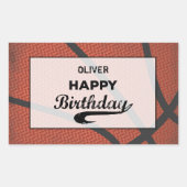 Aangepaste naam Basketball Birthday Large Grunge B Rechthoekige Sticker (Voorkant)