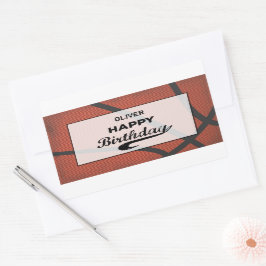 Aangepaste naam Basketball Birthday Large Grunge B Rechthoekige Sticker