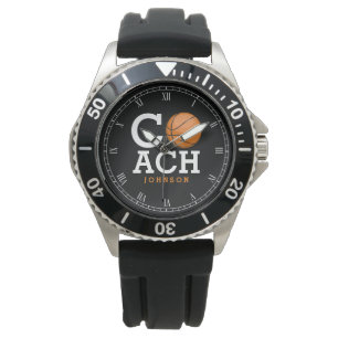 Aangepaste naam Basketball Coach Horloge