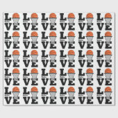 Aangepaste naam Basketball Love Cadeaupapier (Vlak)