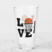 Aangepaste naam Basketball Love Glas (Achterkant)