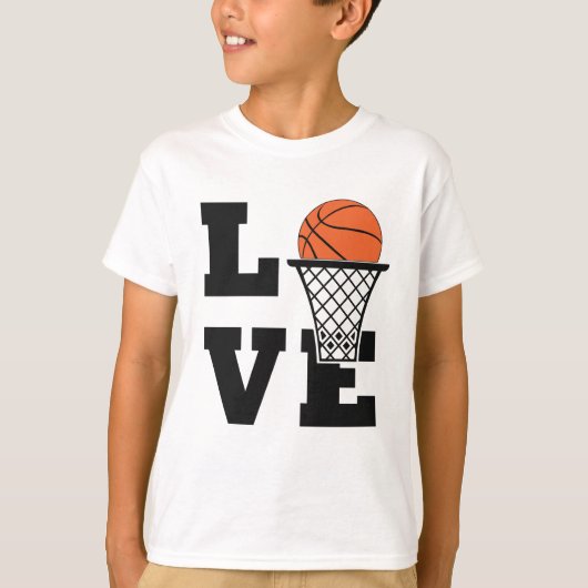 Aangepaste naam Basketball Love T-shirt (Voorkant)