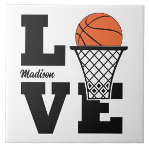 Aangepaste naam Basketball Love Tegeltje