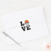 Aangepaste naam Basketball Love Vierkante Sticker (Envelop)