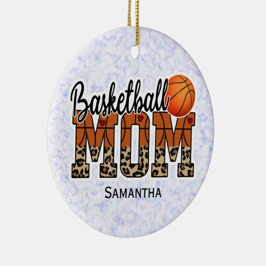 Aangepaste naam Basketball Ma | MOEDERDAG Keramisch Ornament (Rechts)