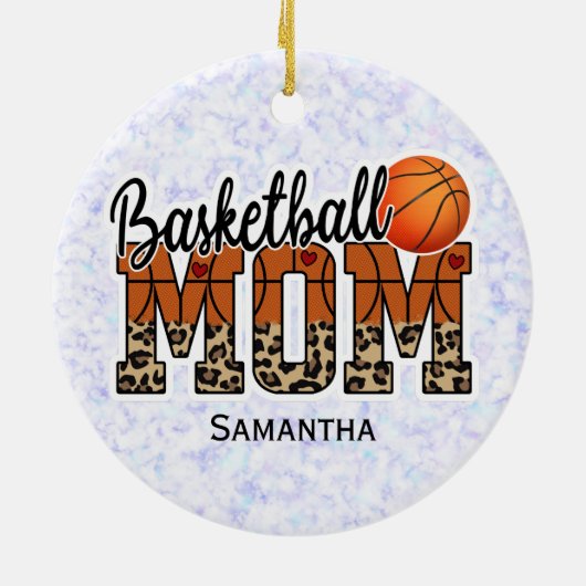 Aangepaste naam Basketball Ma | MOEDERDAG Keramisch Ornament (Achterkant)