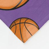 Aangepaste naam Basketball Paars Fleece Deken (Hoek)
