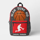 Aangepaste naam basketbalspeler Lefty Boys School Bedrukte Rugzak (Voorkant)