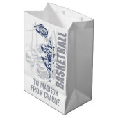 Aangepaste naam basketbalspeler medium cadeauzakje (Voorkant Gekanteld)
