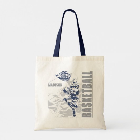 Aangepaste naam basketbalspeler tote bag