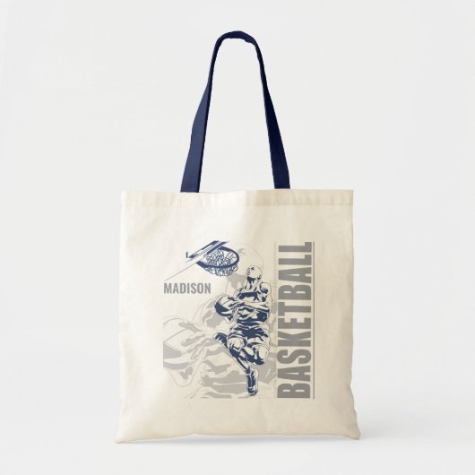 Aangepaste naam basketbalspeler tote bag (Voorkant)