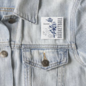 Aangepaste naam basketbalspeler vierkante button 5,1 cm (In situ)