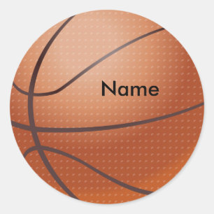 Aangepaste naam basketbalstickers ronde sticker