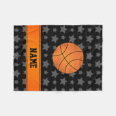 Aangepaste naam: basketbalzwarte sterren fleece deken (Voorkant (Horizontaal))