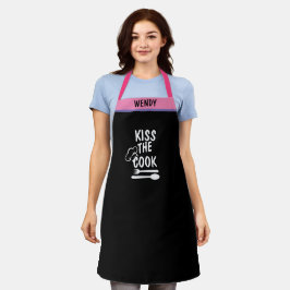 Aangepaste naam BBQ Baker's Kiss the Chef Funny Schort