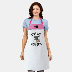 Aangepaste naam BBQ Baker's Kus the Afstuderen Fun Schort