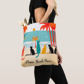 Aangepaste naam Beach Cats Canvas tas (Dichtbij)