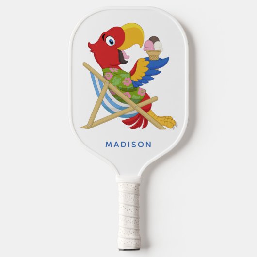 Aangepaste naam "Beach Macaw" Pickleball Paddle (Voorkant)