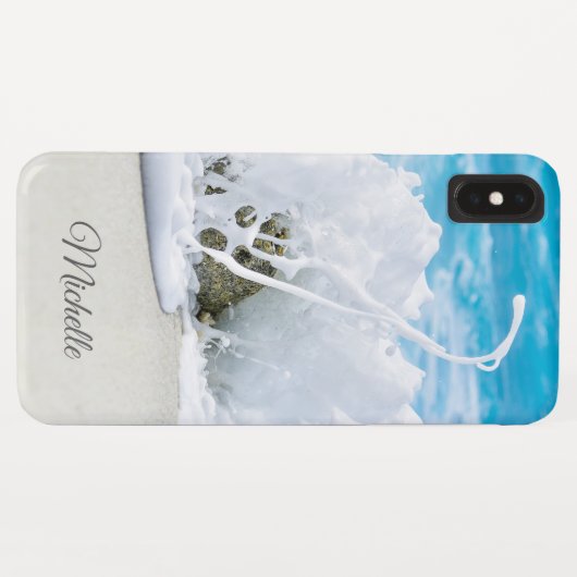 Aangepaste naam beach Wave Splash Case-Mate iPhone Case (Achterkant (horizontaal))