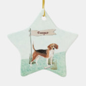 Aangepaste naam Beagle Pet Dog Keramisch Ornament (Achterkant)