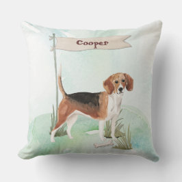 Aangepaste naam Beagle Pet Dog Kussen