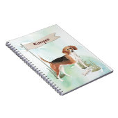 Aangepaste naam Beagle Pet Dog Notitieboek (Rechterzijde)