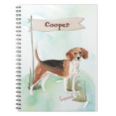 Aangepaste naam Beagle Pet Dog Notitieboek (Voorkant)