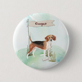 Aangepaste naam Beagle Pet Dog Ronde Button 5,7 Cm