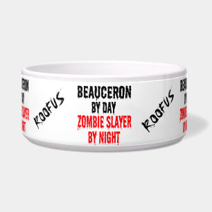 Aangepaste naam Beauceron Dog Zombie Joke Food Bow Voerbakje