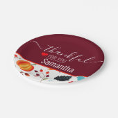 Aangepaste naam bedankt voor je maroon Thanksgivin Papieren Bordje (Gekanteld)