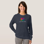 Aangepaste naam & bedrijfslogo dames lange mouw t-shirt (Voorkant volledig)