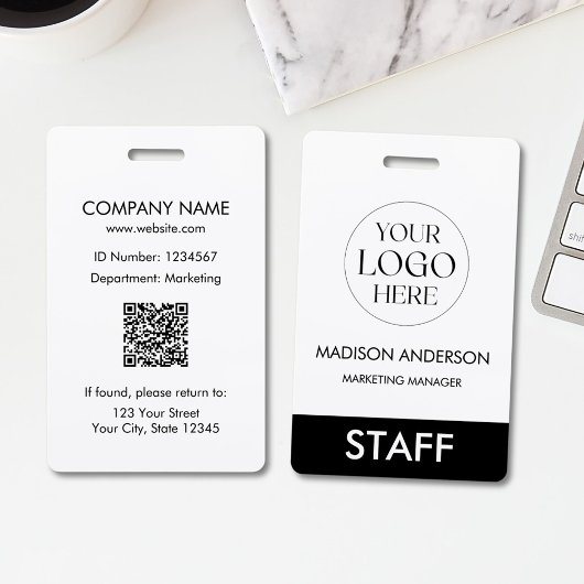 Aangepaste naam Bedrijfslogo Werknemer Badge