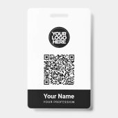 Aangepaste naam bedrijfsnaam Qr-code Logo Badge (Voorkant)