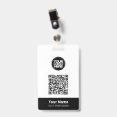 Aangepaste naam bedrijfsnaam Qr-code Logo Badge (Voorkant met clip)