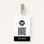 Aangepaste naam bedrijfsnaam Qr-code Logo Badge (Voorkant met clip)