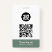 Aangepaste naam bedrijfsnaam Qr-code Logo Badge (Voorkant)