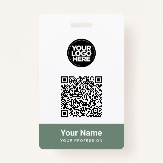 Aangepaste naam bedrijfsnaam Qr-code Logo Badge (Voorkant)