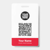 Aangepaste naam bedrijfsnaam Qr-code Logo Badge (Voorzijde)