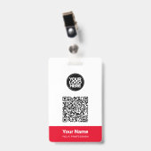 Aangepaste naam bedrijfsnaam Qr-code Logo Badge (Voorzijde met clip)